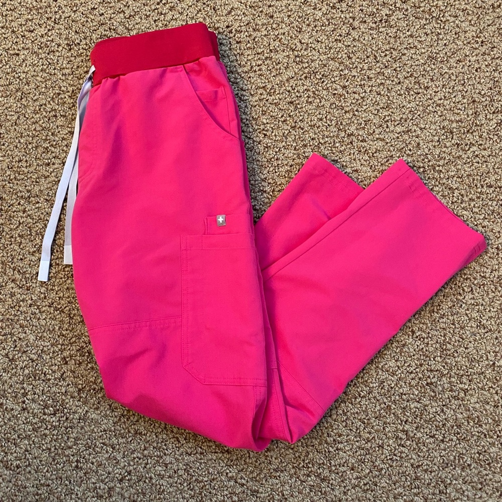 Figs shocking pink yolo remix pants xsp